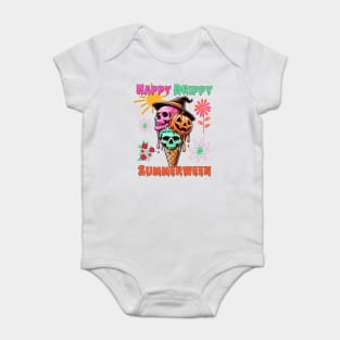 Happy Drippy Summerween vibes ice cream scoops design Baby Bodysuit